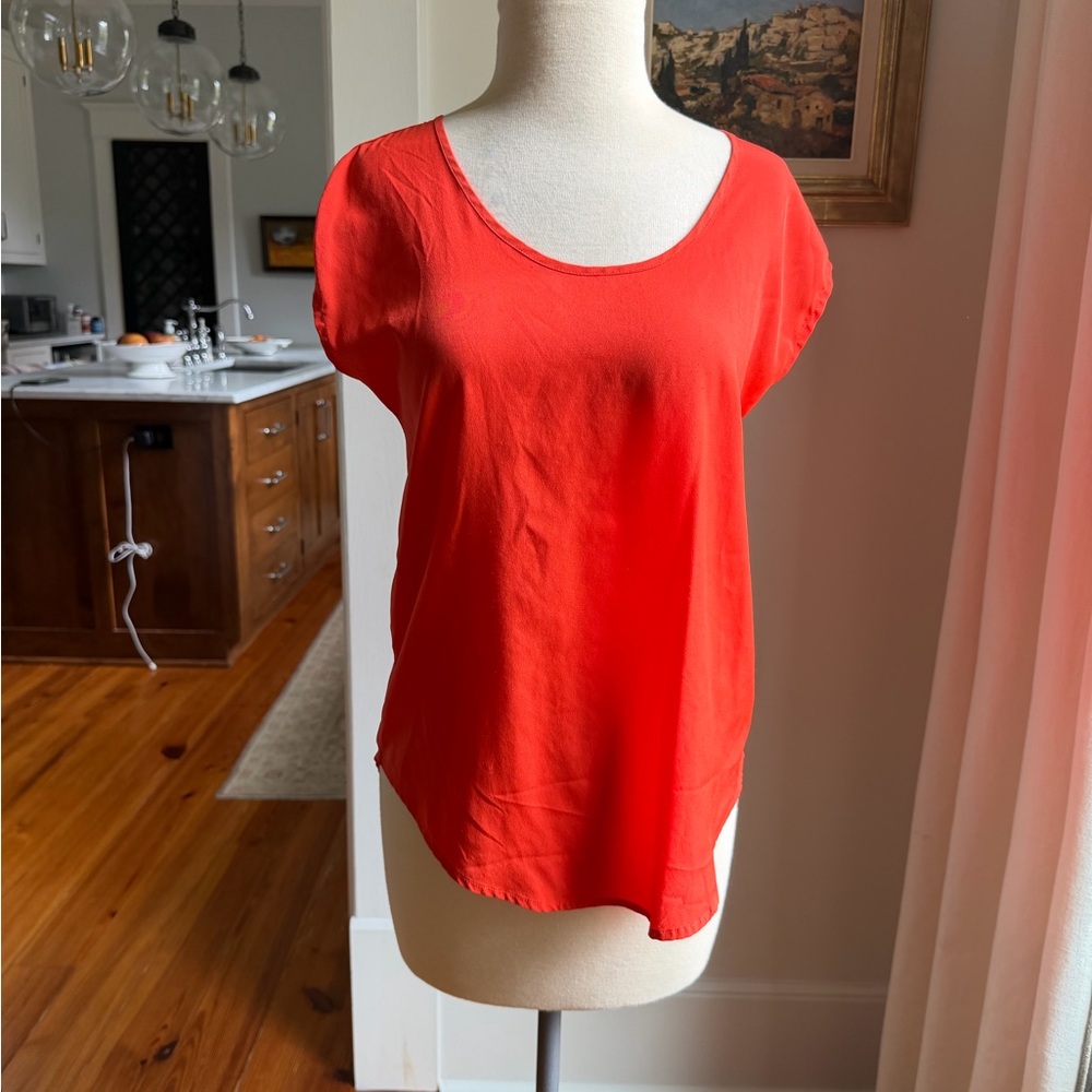 Frenchi Coral/Red Cap Sleeve Top